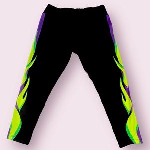 Purple/Green Flame Leggings